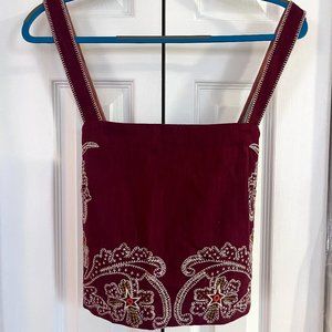 Anthropologie Embroidered Apron Tank
